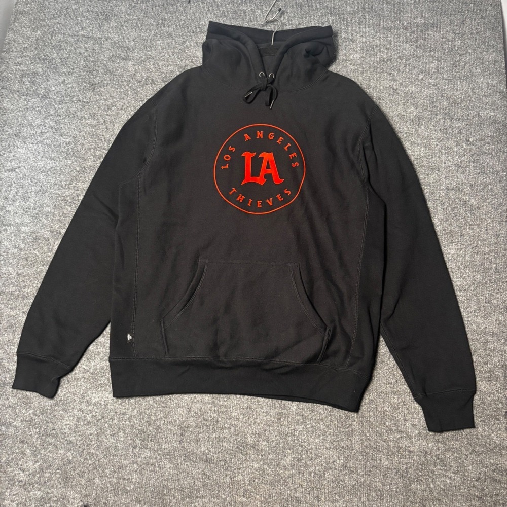100 Thieves LA Thieves Signature Hoodie Mens Large Black Red Logo Streetwear